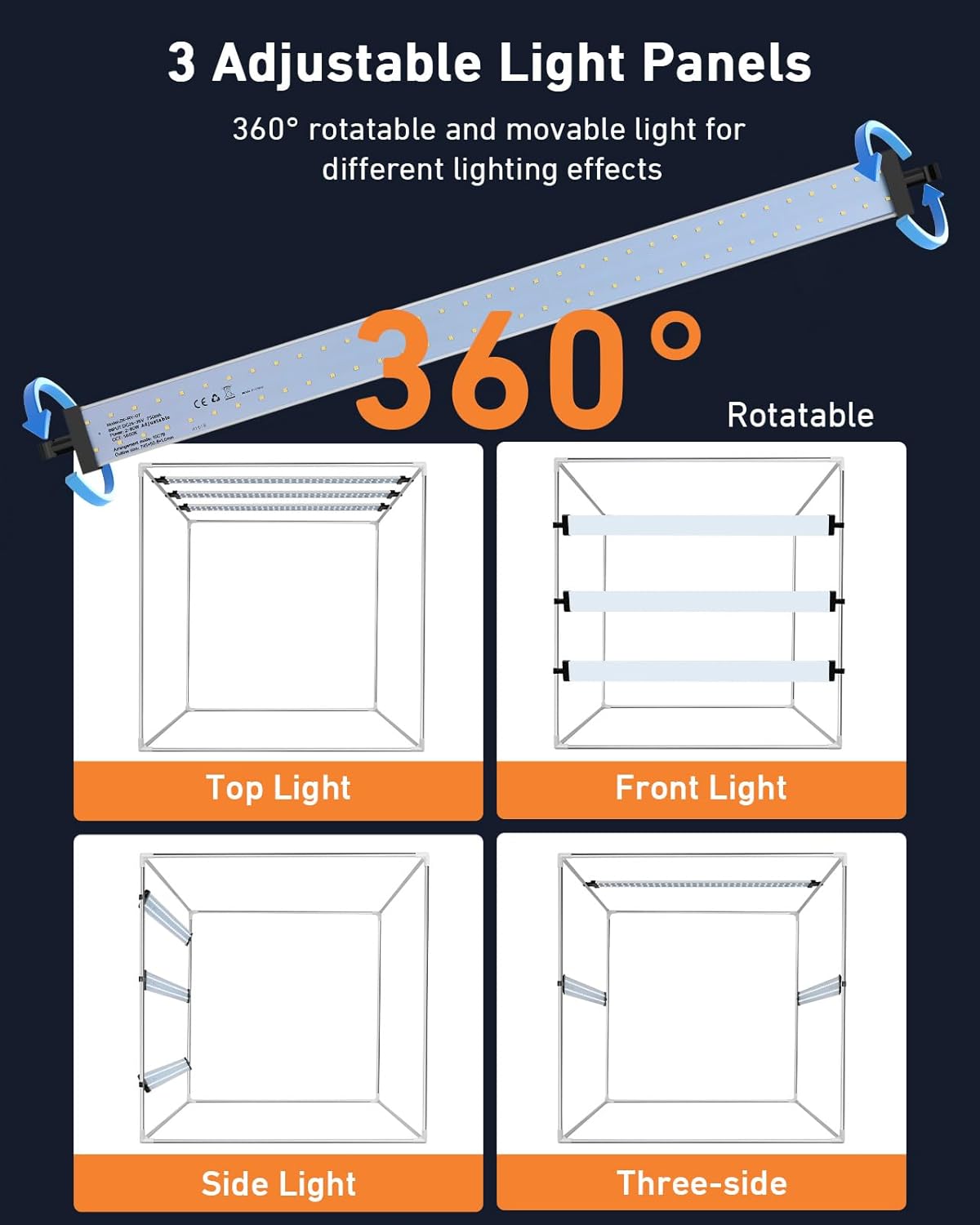 DUCLUS 32×32inch Professional Photo Studio Booth Photobox, Portable 210 LED Lightbox Shooting Tent Folding with 6 Colors Backdrops