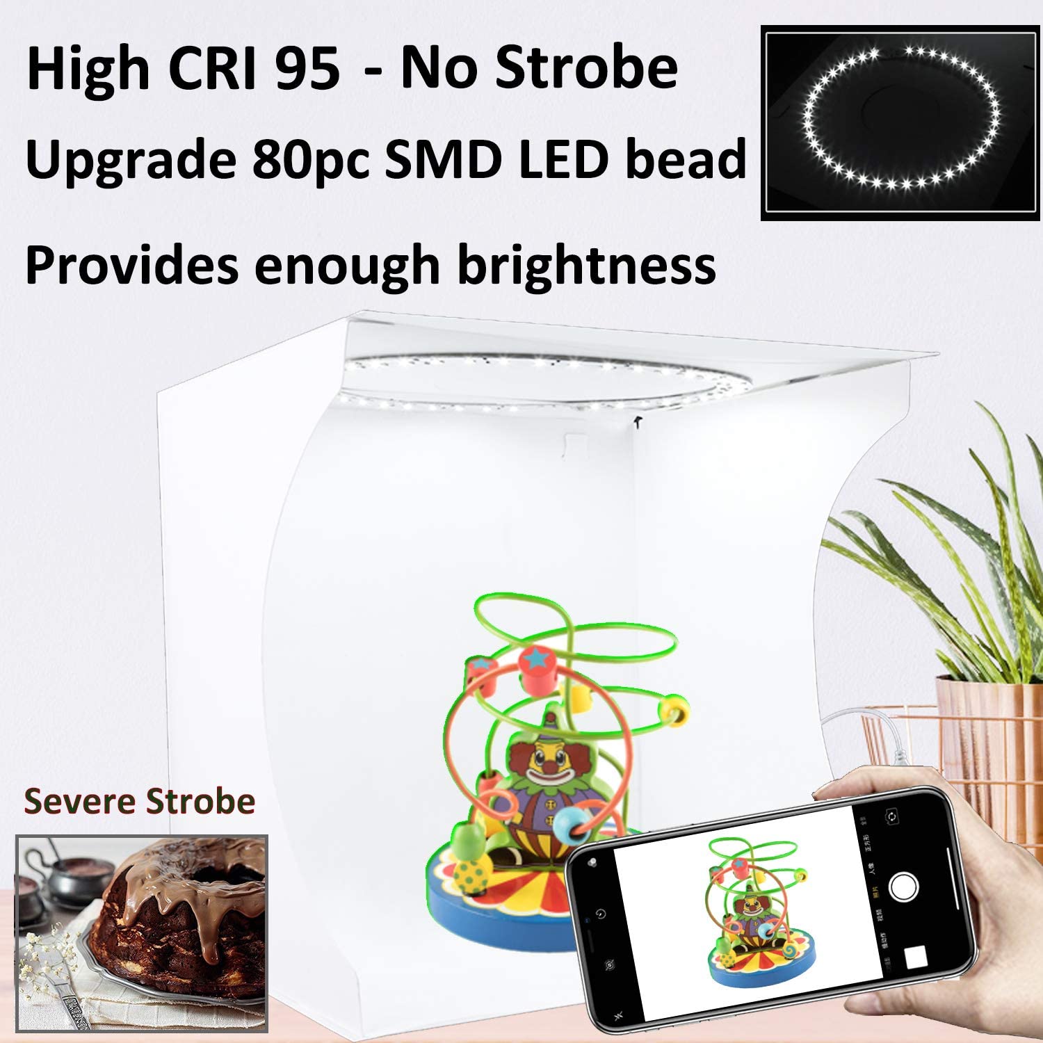 12 inch Adjustable Photography Light Box with 3 Light Modes